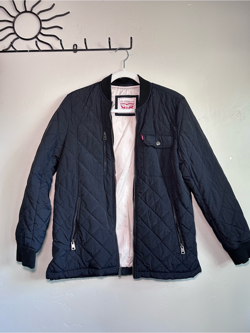 Levi's Navy Quilted Lightweight Shirt Jacket
